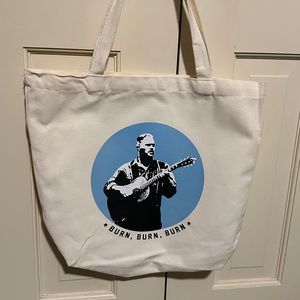 Zach Bryan burn, burn, burn concert canvas tote